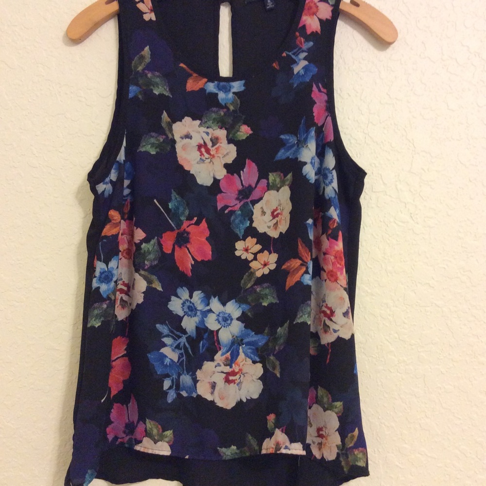 One clothing sheer floral top